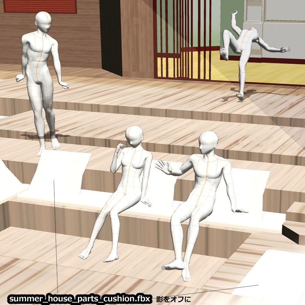 【3D背景素材】サマーコテージ(外観+内観+家具セット)