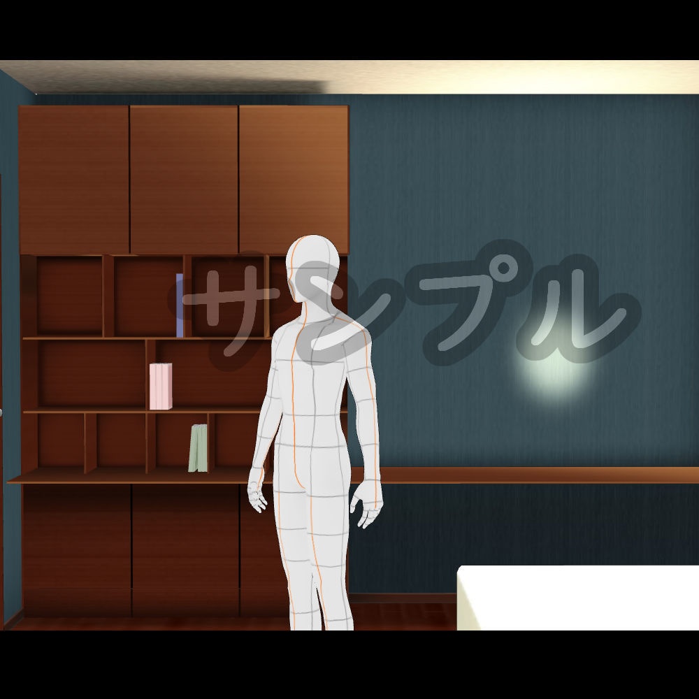【3D背景素材】主人の部屋(ウォークインクローゼット付き)