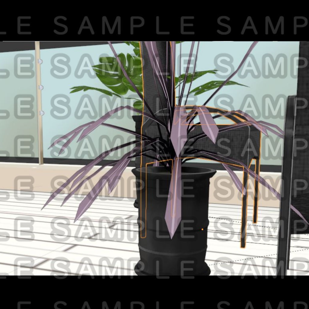 【3D背景素材】ほんのりセレブのバルコニー・オプション家具セット☆マンションリビングのオプション☆