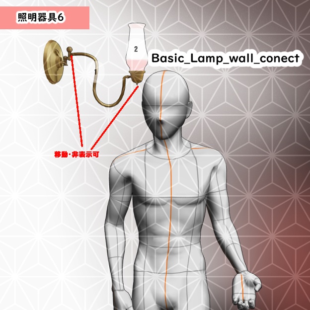 【3D背景素材】洋館の照明器具 アンティーク系1・2(他