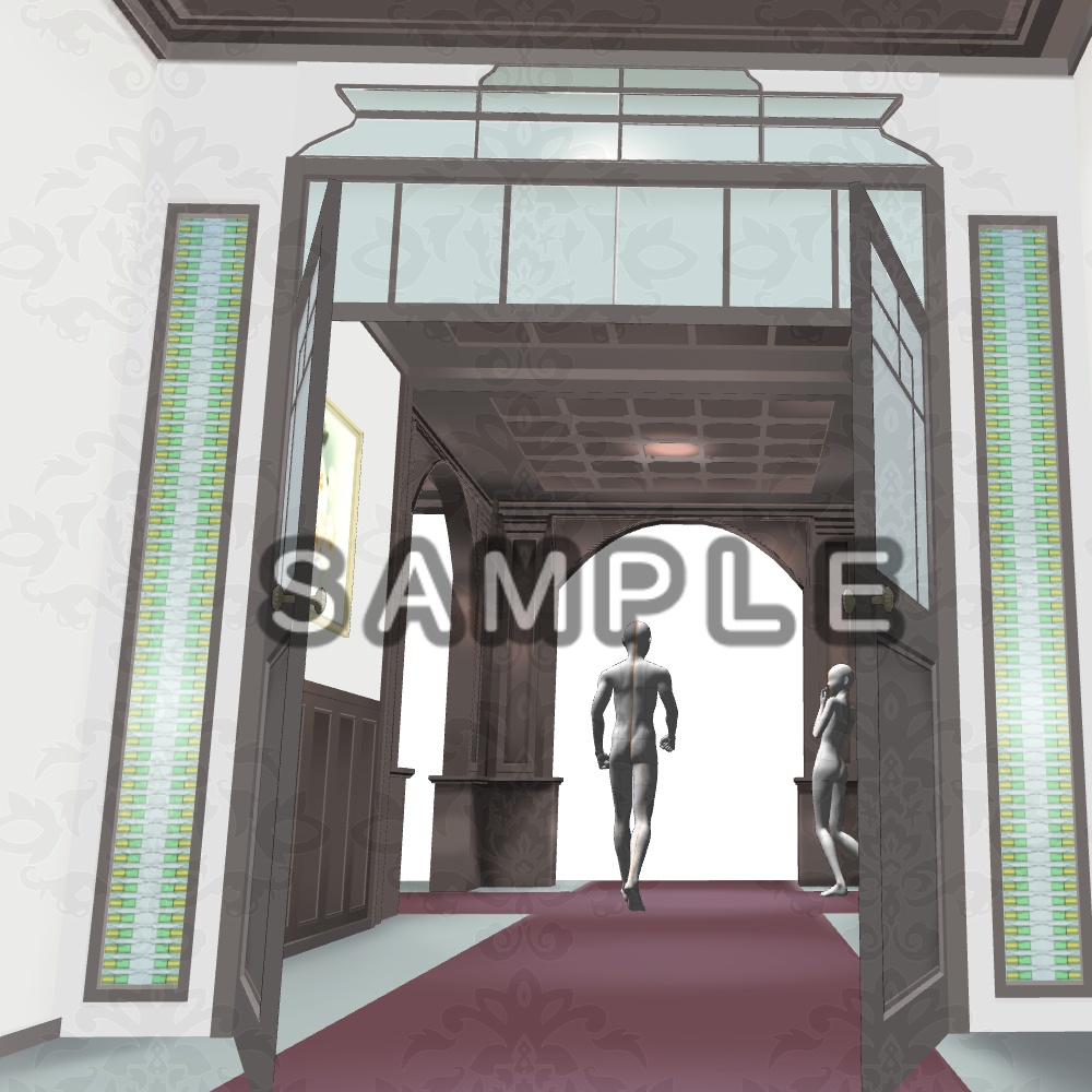 【3D背景素材】学園寮の麗々たる昇降口 〜洋館・背景素材〜