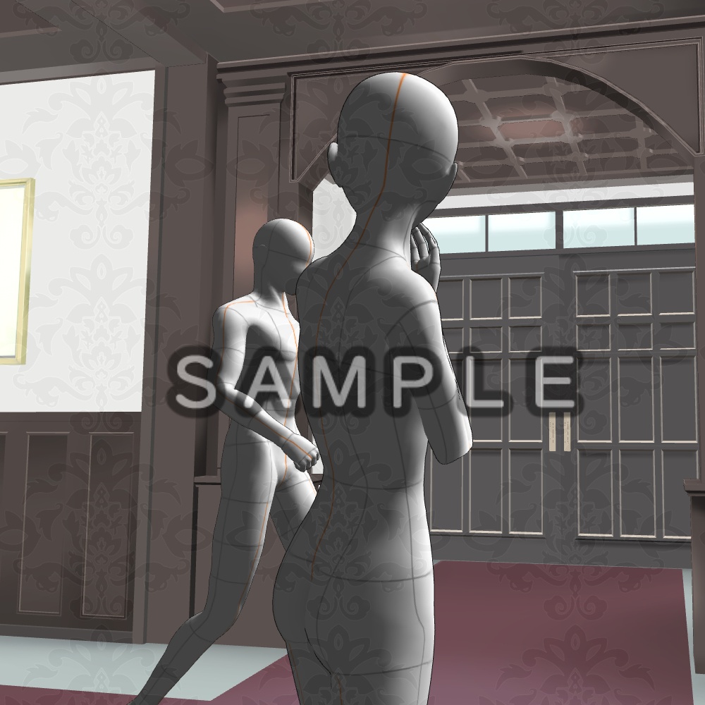 【3D背景素材】学園寮の麗々たる昇降口 〜洋館・背景素材〜