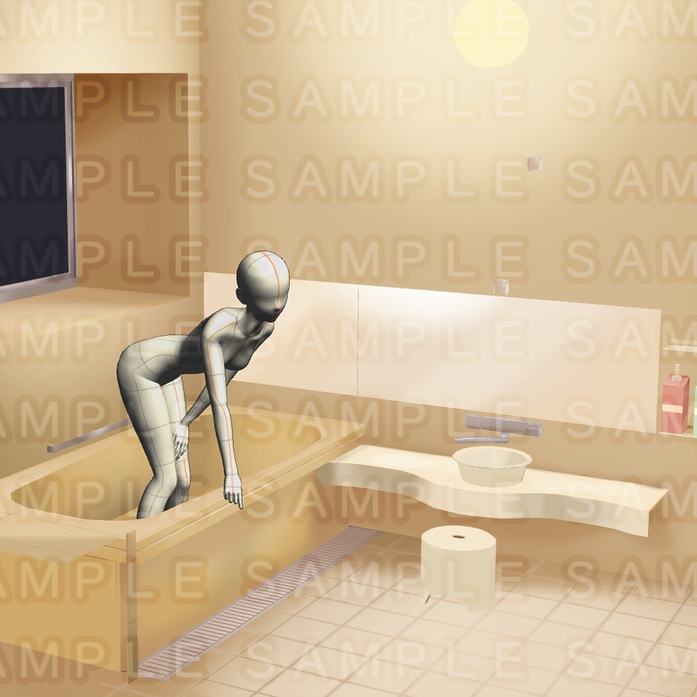 【オプション品2】3D背景素材・ほかほかマンションバスルーム・浴室