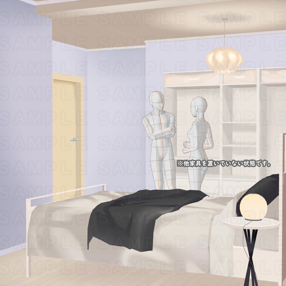 【3D背景素材】タウンエレガンスな部屋(別途・家具付き)