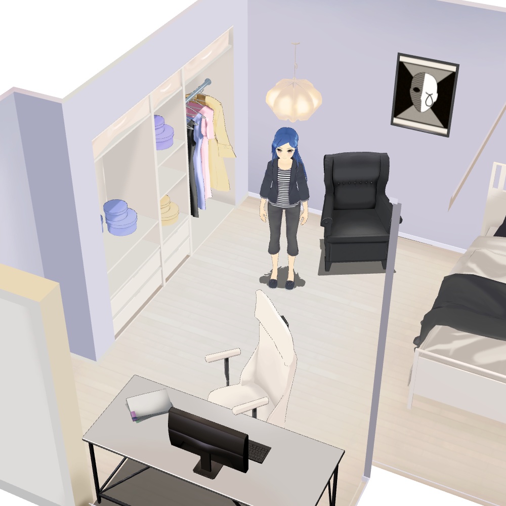 【3D背景素材】タウンエレガンスな部屋(別途・家具付き)