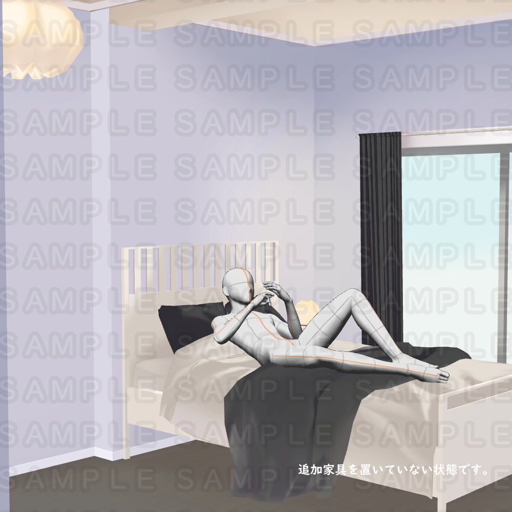 【3D背景素材】タウンエレガンスな部屋(別途・家具付き)