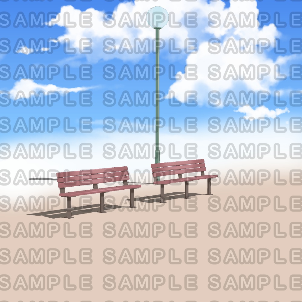 【3D背景素材】青空公園のタコ大王~夏日の思い出~ タコの滑り台セット