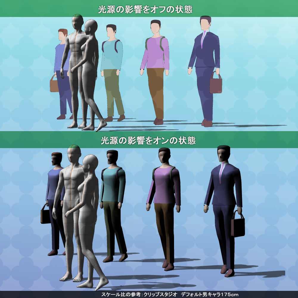 【3D背景素材】俺たちモブ~背景と主役を引き立てるモブキャラ~