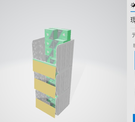 【3D背景素材】薬局前のトイレットペーパー台車(+マスク販売バスケット)