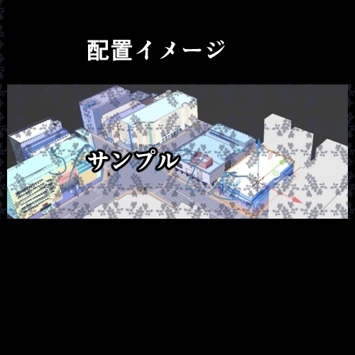 【3D背景素材】都会の街のビル群の一角・デパート・デートスポット