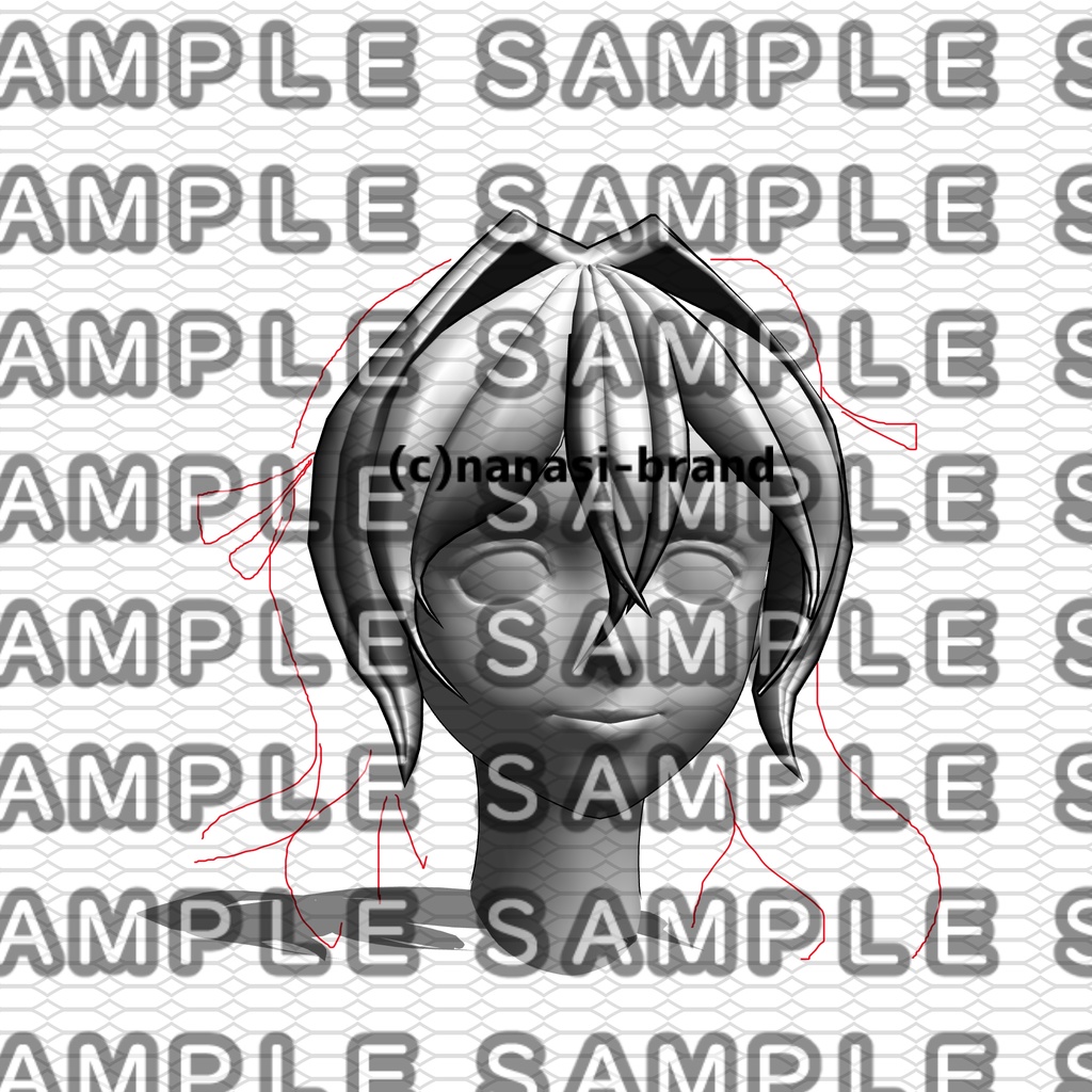 【3Dイラスト素材】3D 前髪 らくらくセット1