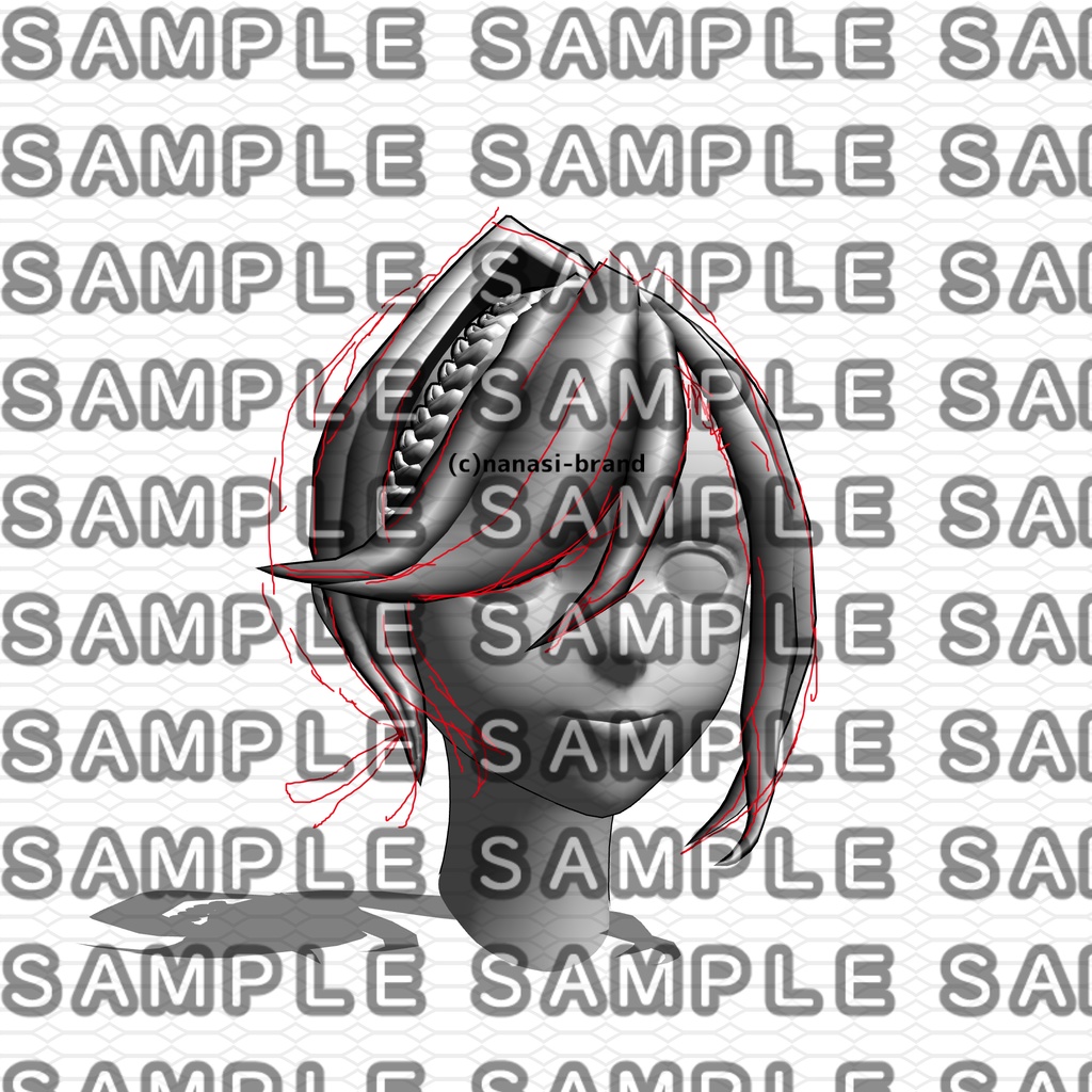 【3Dイラスト素材】3D 前髪 らくらくセット1