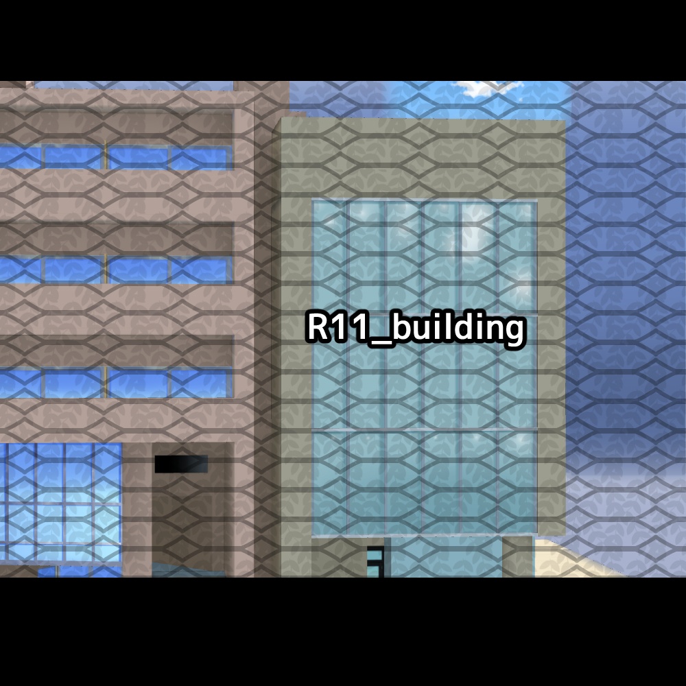 【3D背景素材】都会の街のビル群の一角・多目的飲食店とビル群TYPE/R1~・イベントスポット