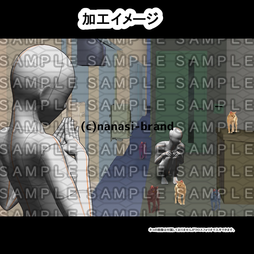 【3D背景素材】都会の街のビル群の一角・多目的飲食店とビル群TYPE/R1~・イベントスポット