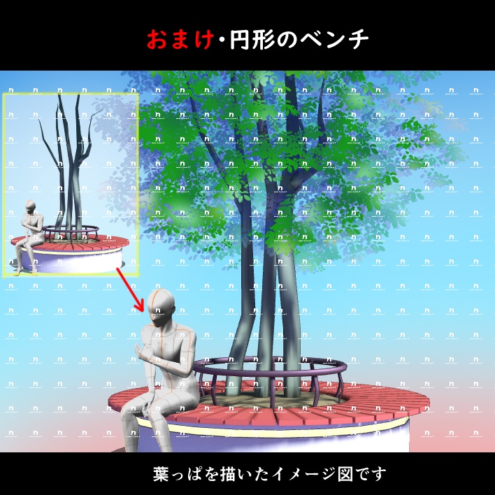 【3D背景素材】都会の街のビル群の一角・ショッピングモール・TYPE/S~・イベントスポット