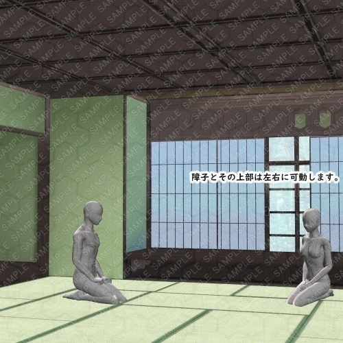 【3D背景素材】学園寮の蠱惑たる応接室と和室 〜洋館・背景素材〜