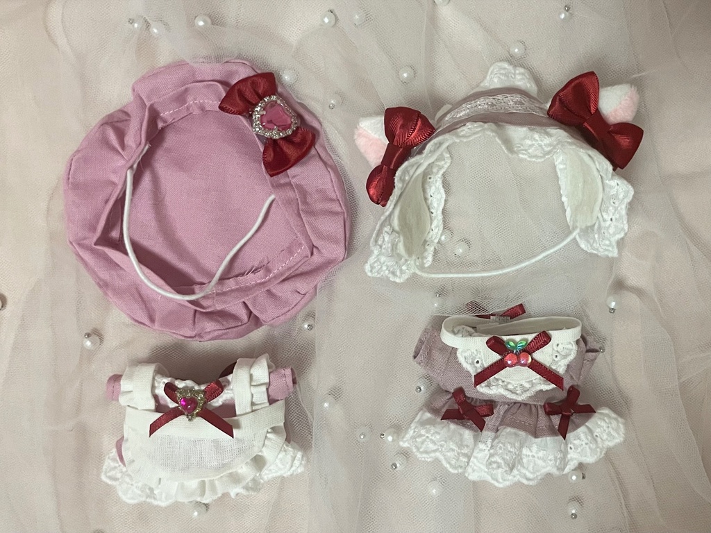 【11cm ヒトデ型】マジカルこねこの赤ちゃんセット くすみぴんく