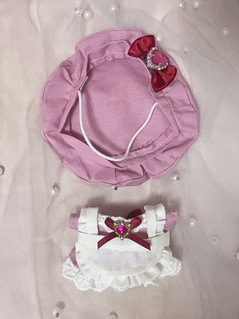 【11cm ヒトデ型】マジカルベレーのエプロンセット あざやかピンク