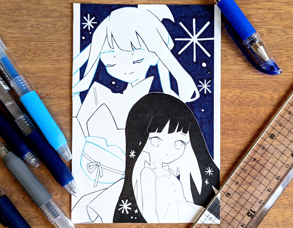 -少女と精霊-【原画 ハガキサイズ】
