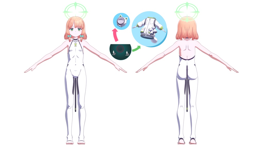 才羽モモイ(武装)+ 才羽ミドリ (武装) | Saiba Momoi (Armed) + Saiba Midori (Armed) 3D VRC
