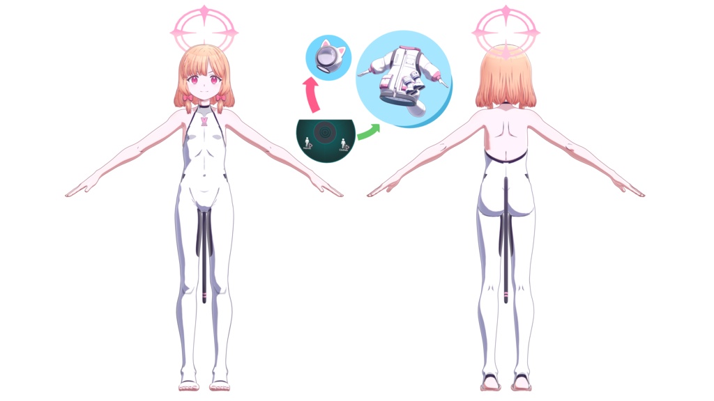 才羽モモイ(武装)+ 才羽ミドリ (武装) | Saiba Momoi (Armed) + Saiba Midori (Armed) 3D VRC