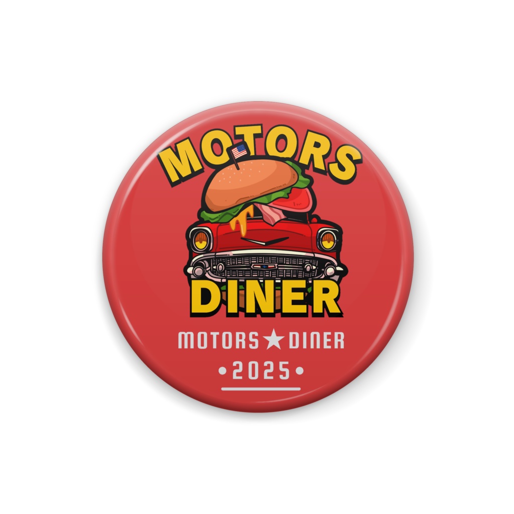 MOTORS DINER ロゴ缶バッチ