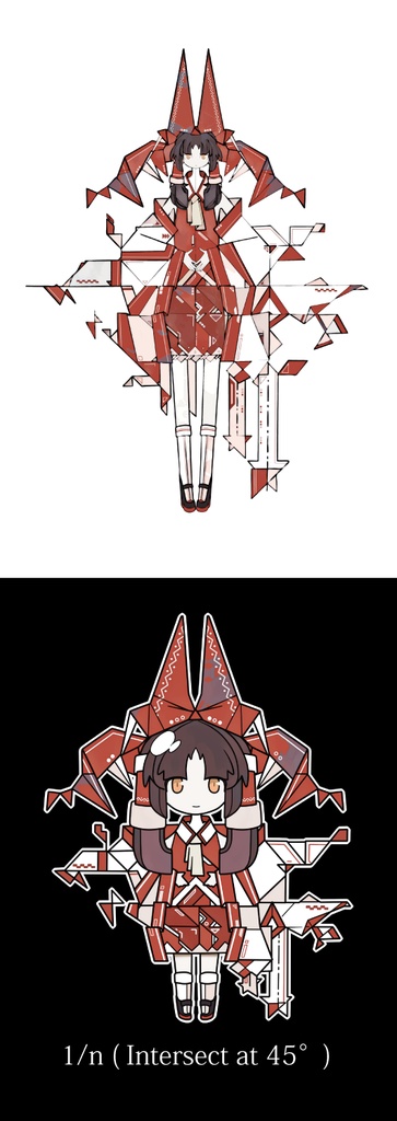 1/n (Intersect at 45°) 博麗霊夢 アクリルキーホルダー