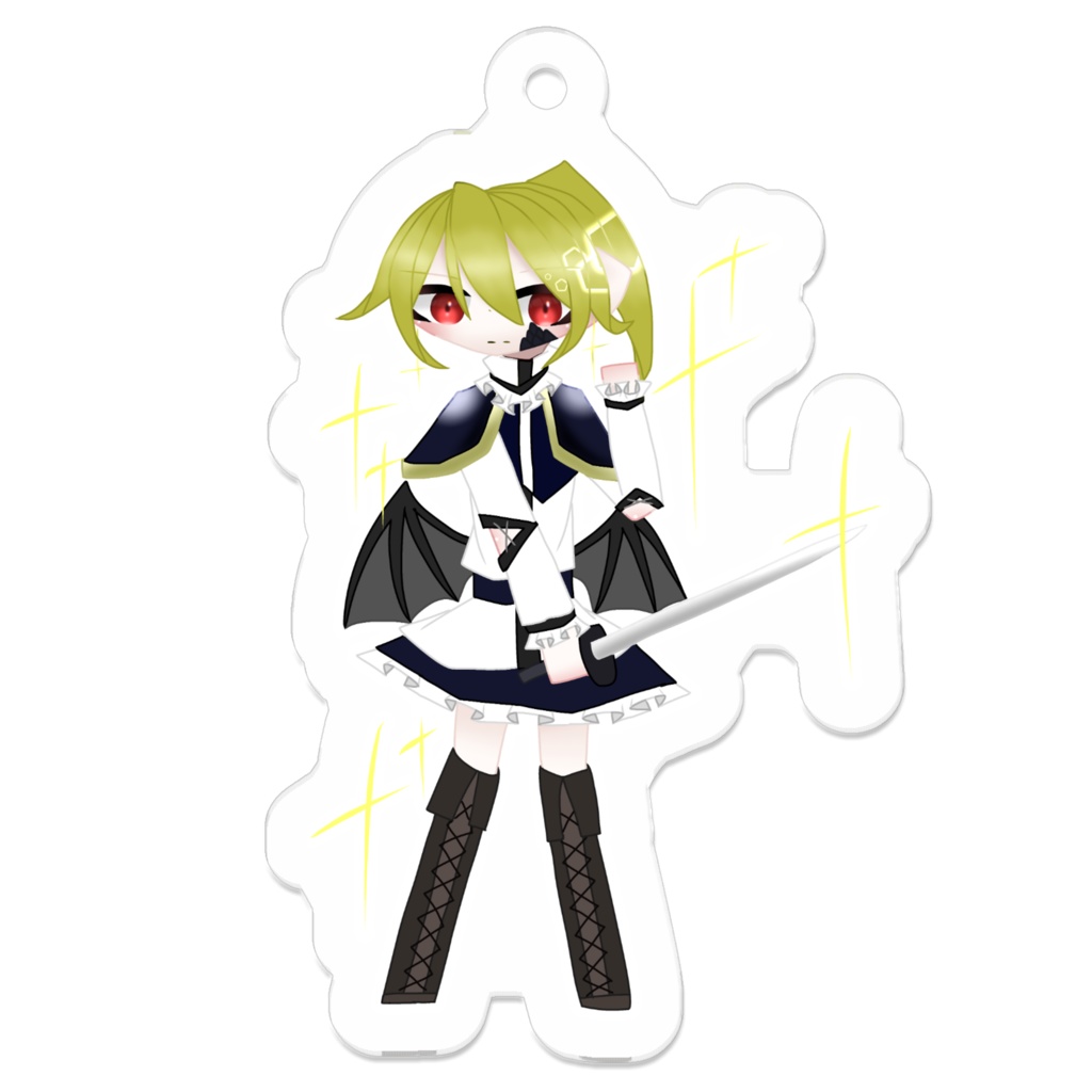 曲擬アクリルキーホルダー 竜と.黒炎の.姫君(表)