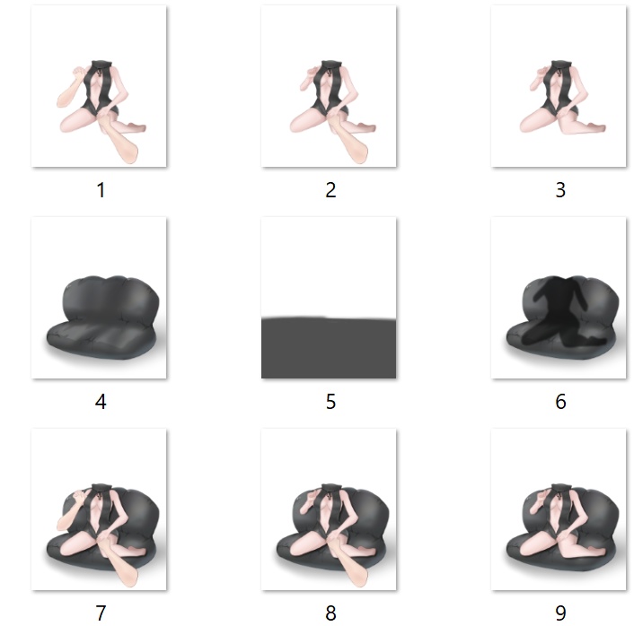 【イラスト素材】ソファに座るセクシー素材【Vtuber】