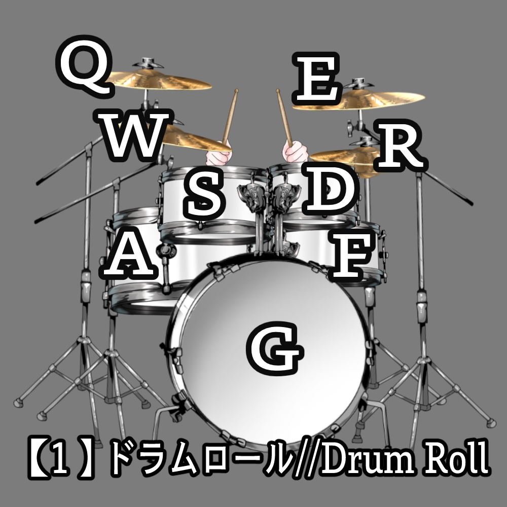 【LIve2D配信素材】音付きドラム/Drum with Sound Effects【Vtuber】