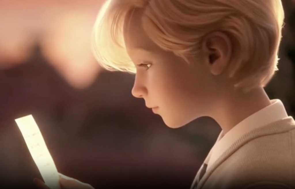【AI動画プロンプト】夕暮れと手紙を読む少年