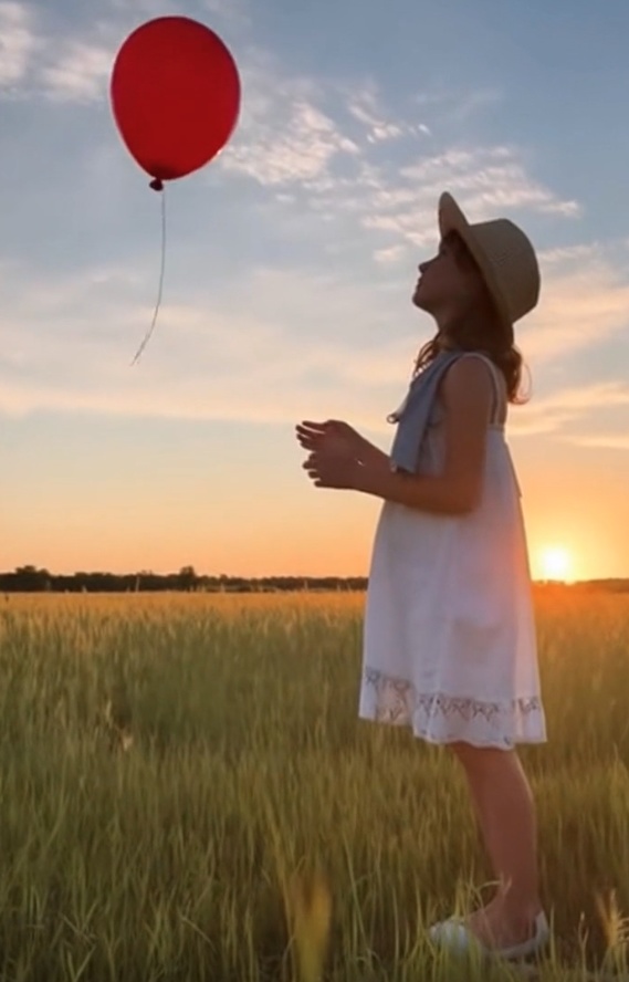 【AI動画プロンプト】空へ昇る風船