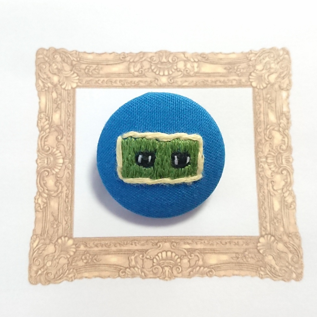 【Ib】絵画の刺繍ブローチ(寡黙な視線)