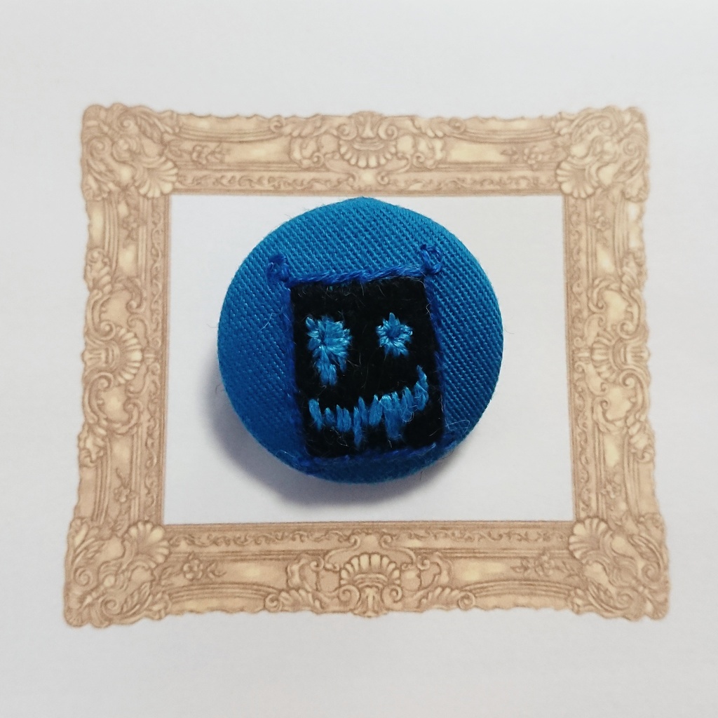 【Ib】絵画の刺繍ブローチ(お花ちょうだい？)