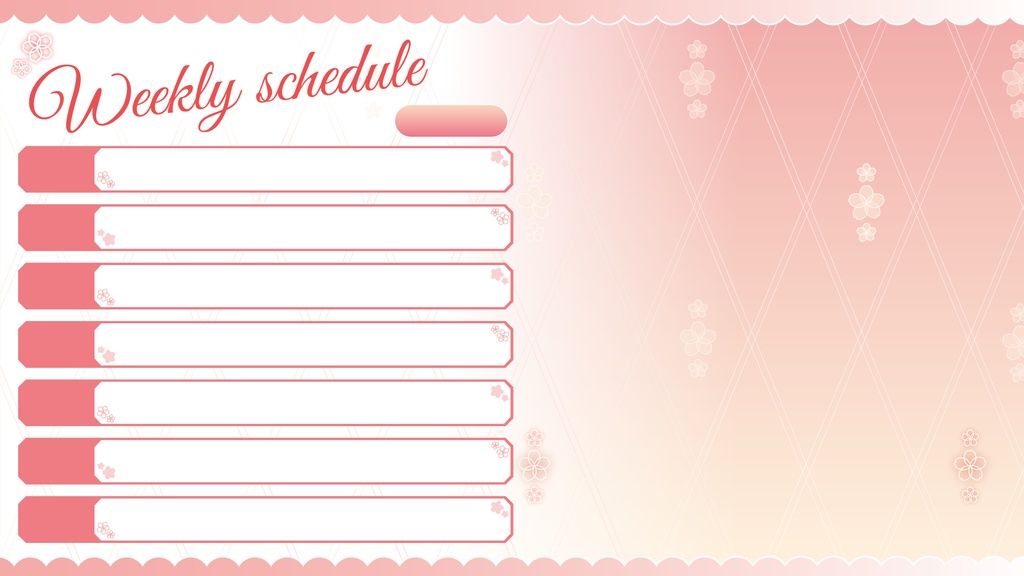 桜の週間スケジュール素材