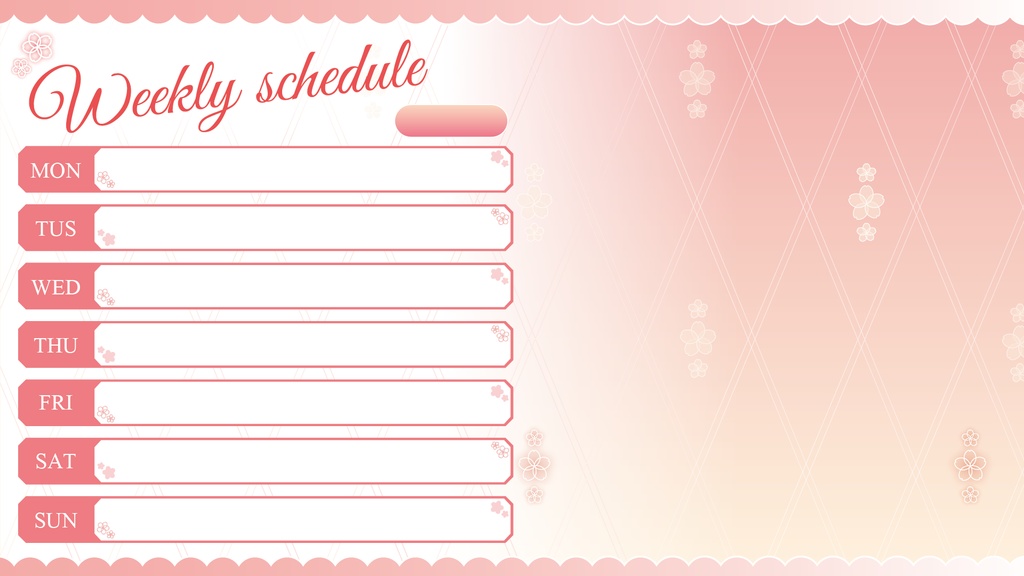 桜の週間スケジュール素材