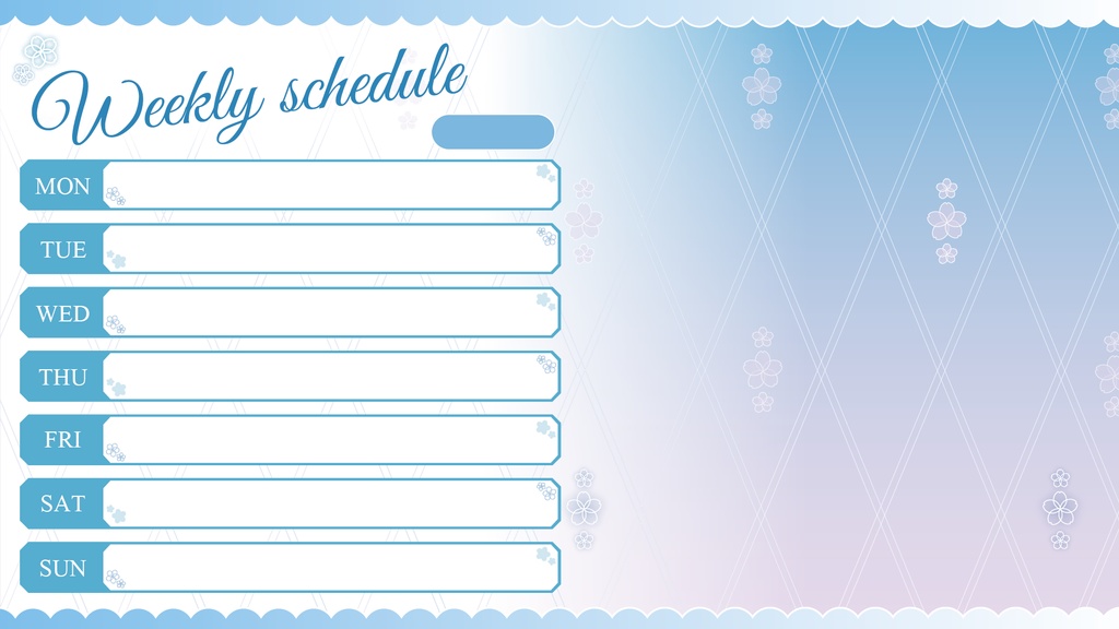 桜の週間スケジュール素材