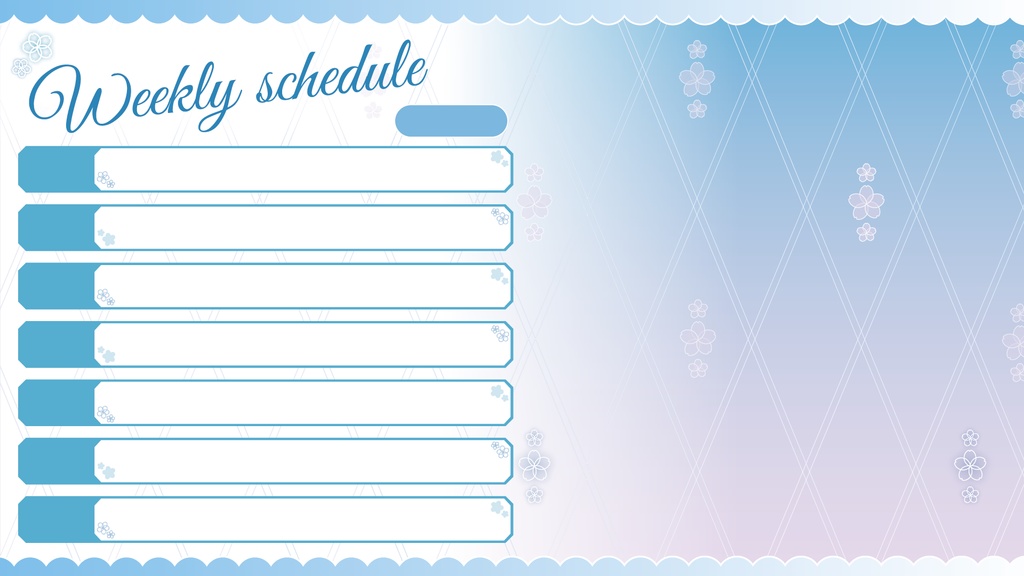 桜の週間スケジュール素材