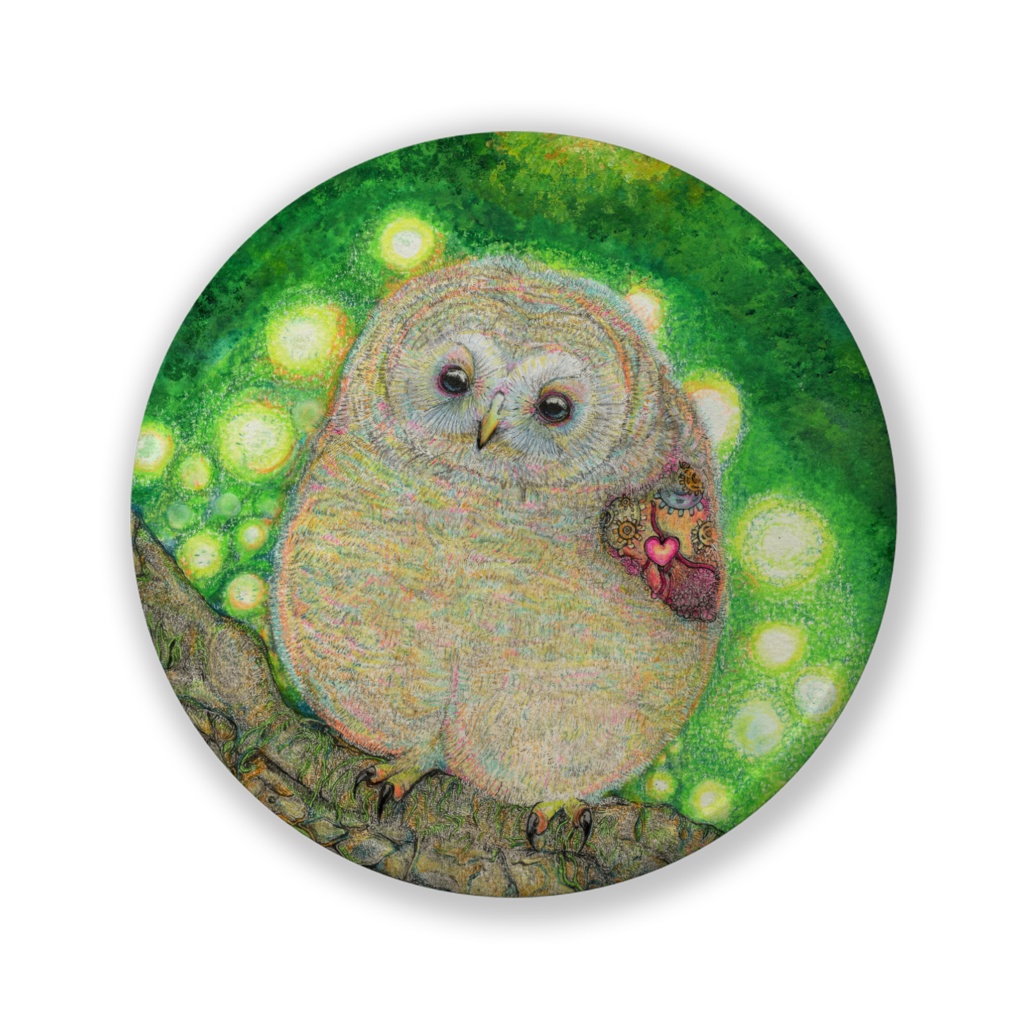 エゾフクロウの赤ちゃん 缶バッチ