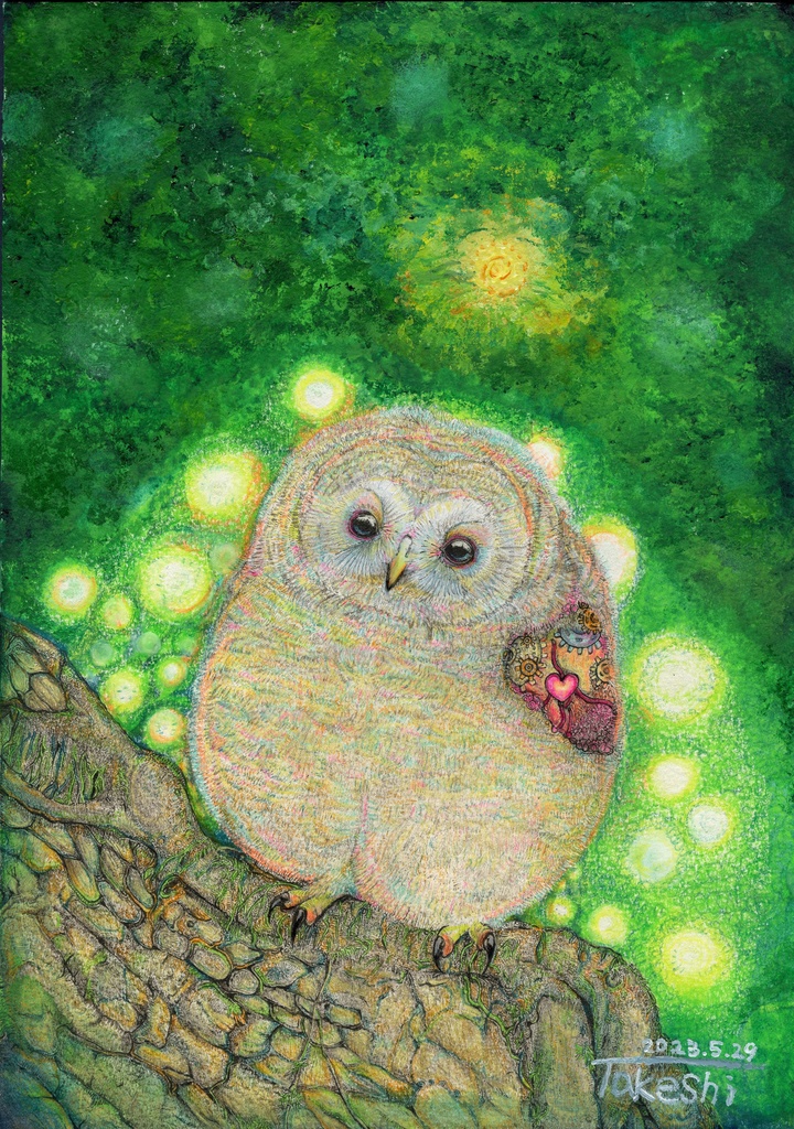 エゾフクロウの赤ちゃん 缶バッチ