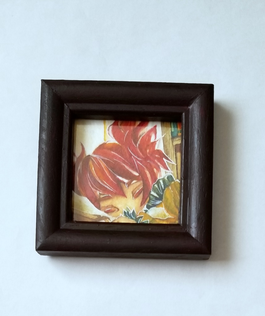水彩ミニ原画 春のまどろみ Azure Tile Booth