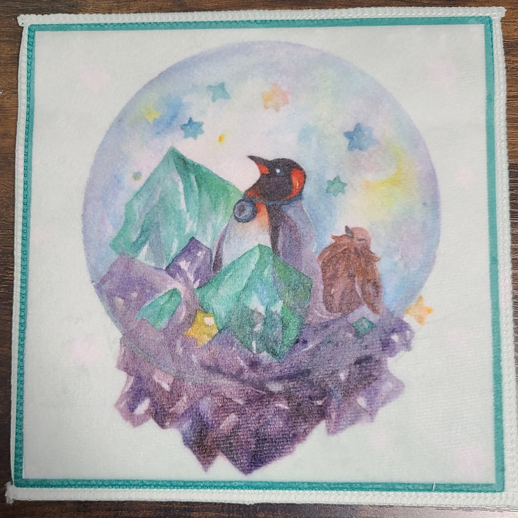 蛍石ペンギンタオルハンカチ