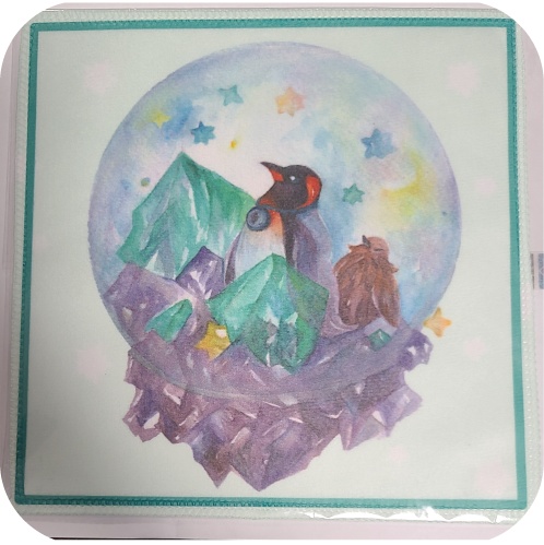 蛍石ペンギンタオルハンカチ