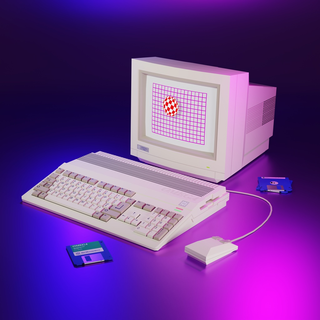 【3DModel】 Omega 500 - レトロコンピューター3Dプロップ/Retro Computer 3D Prop