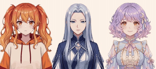 【PNGTuber】声で動く3体セット ひまり・つきの・ほしの — OBSで使える配信アバター【AI生成イラスト使用】