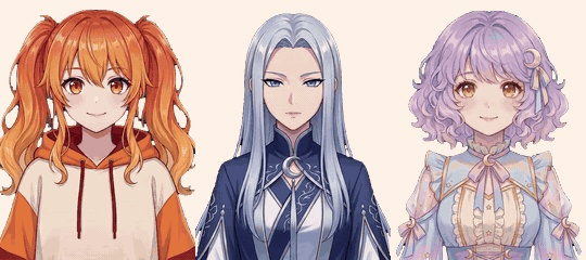 【PNGTuber】声で動く3体セット ひまり・つきの・ほしの — OBSで使える配信アバター【AI生成イラスト使用】