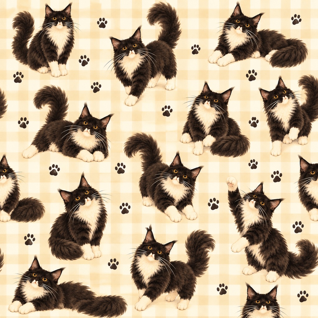 開運猫｜公式デジタルペーパー10柄セット（黄色系）