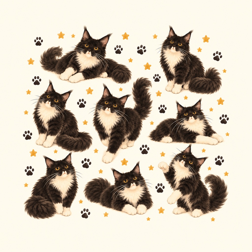 開運猫|公式デジタルペーパー10柄セット(黄色系)