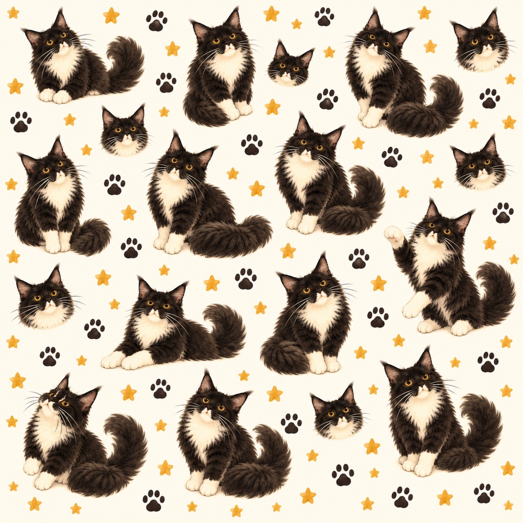 開運猫|公式デジタルペーパー10柄セット(黄色系)