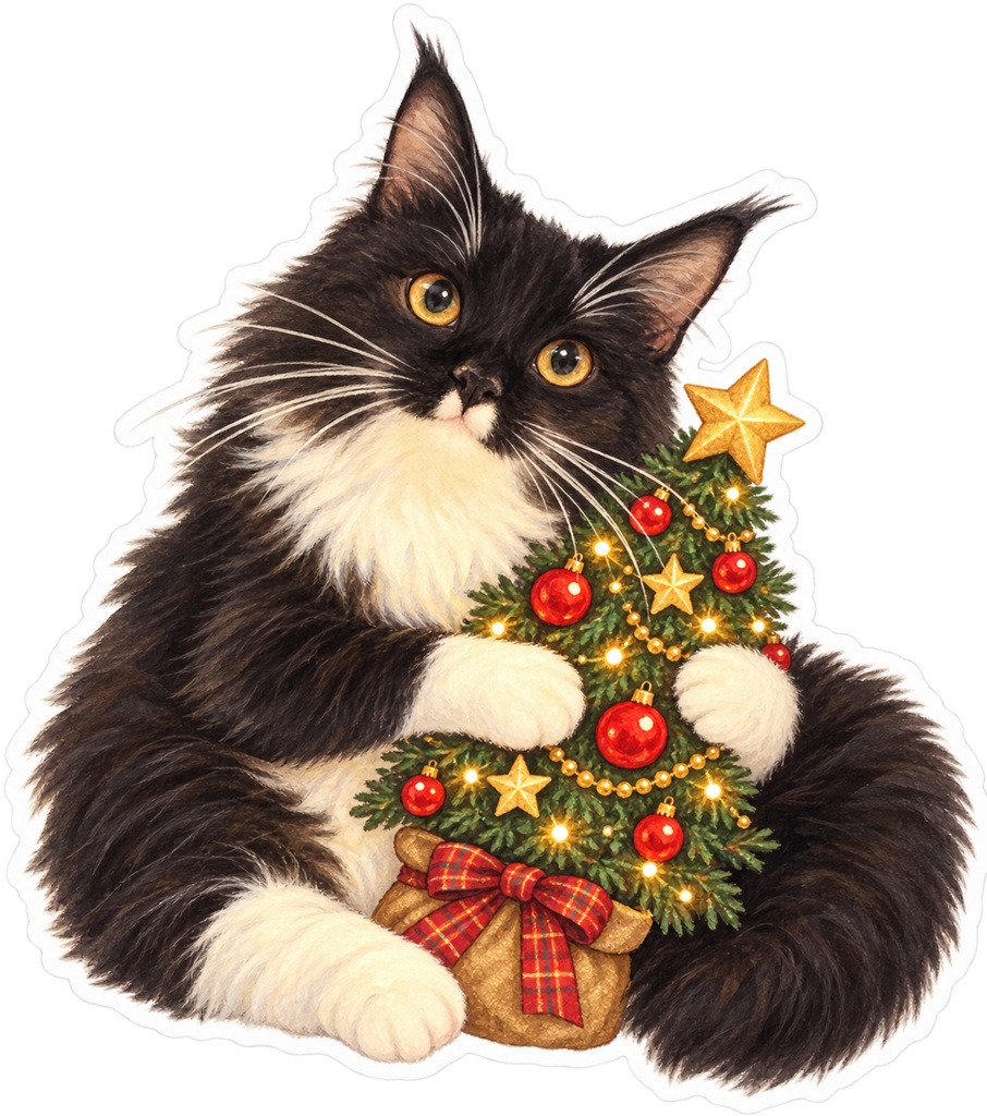開運猫クリスマスデジタルペーパー&スタンプセット|全20点